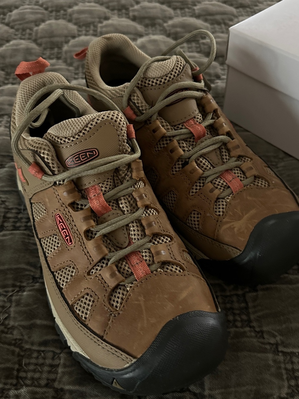 Keen Brown and Orange Women's Hiking Shoes